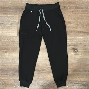 Figs Zamora High Waisted Black Jogger Pants